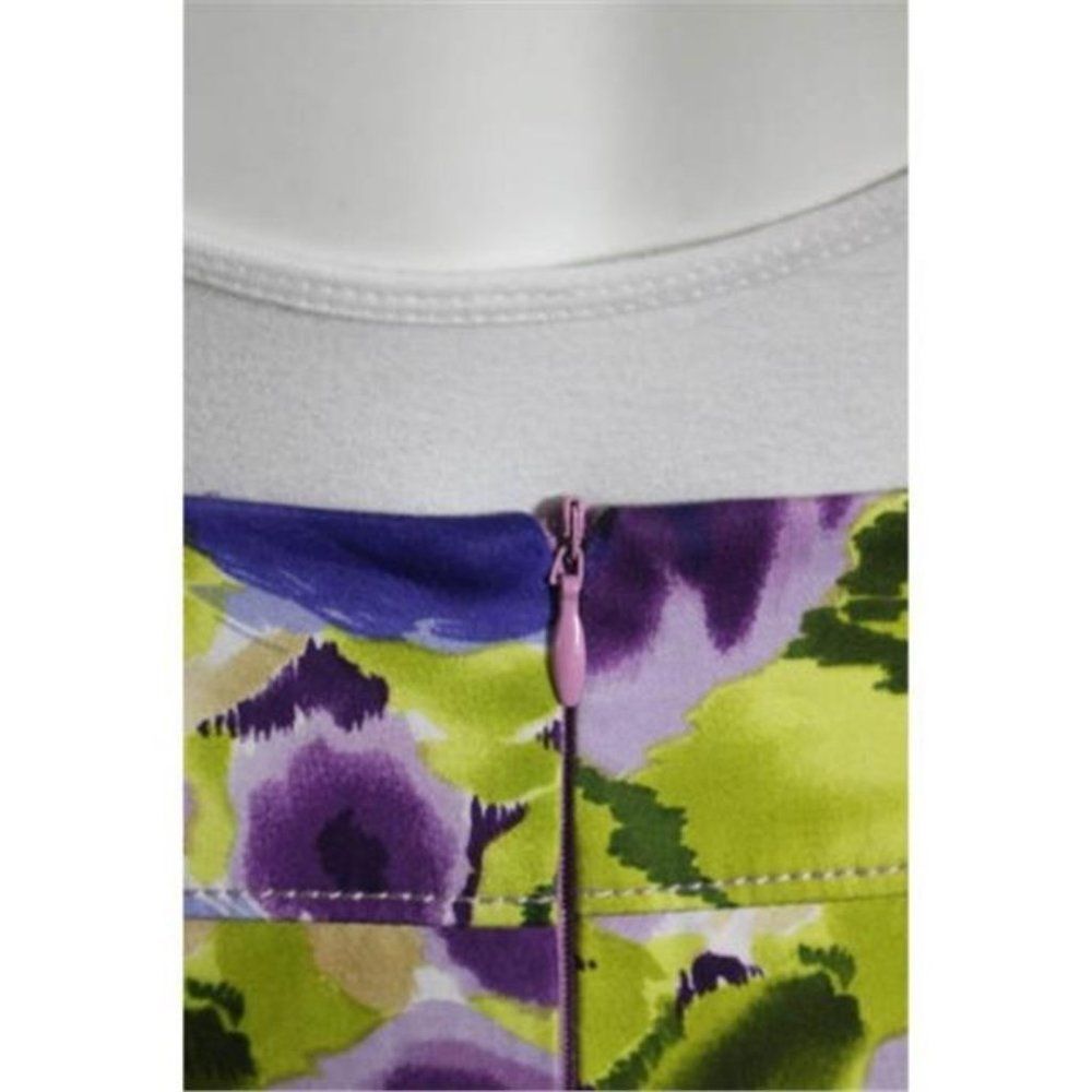 Anthropologie Baraschi Multi Floral Plaid Pencil Skirt Size 0 - Picture 7 of 9